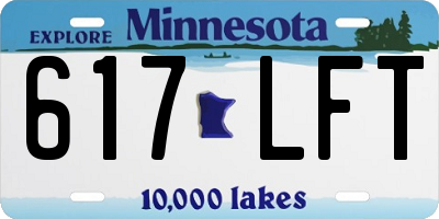 MN license plate 617LFT