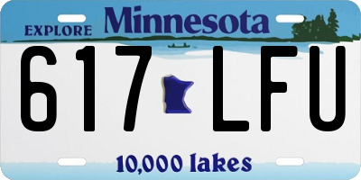 MN license plate 617LFU