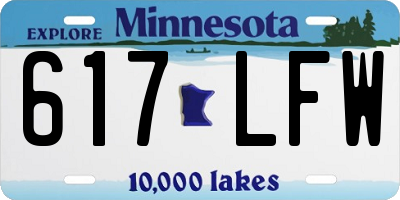 MN license plate 617LFW