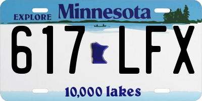 MN license plate 617LFX