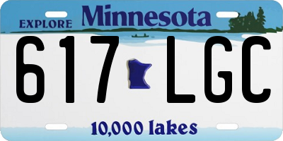 MN license plate 617LGC