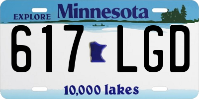 MN license plate 617LGD
