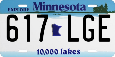 MN license plate 617LGE