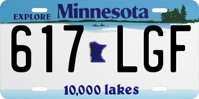 MN license plate 617LGF
