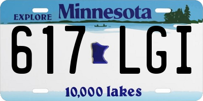 MN license plate 617LGI
