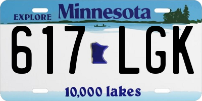 MN license plate 617LGK
