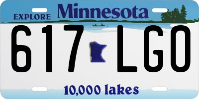 MN license plate 617LGO
