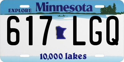 MN license plate 617LGQ