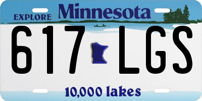 MN license plate 617LGS