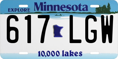 MN license plate 617LGW