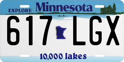 MN license plate 617LGX