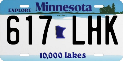 MN license plate 617LHK