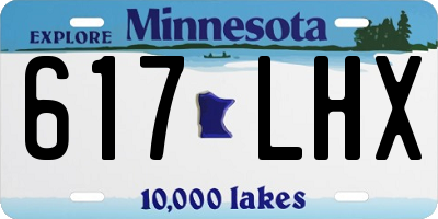 MN license plate 617LHX