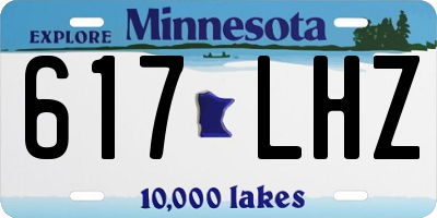 MN license plate 617LHZ