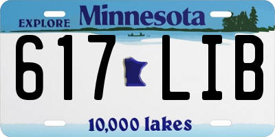 MN license plate 617LIB