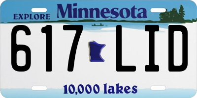 MN license plate 617LID