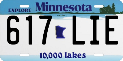 MN license plate 617LIE