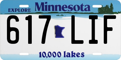 MN license plate 617LIF