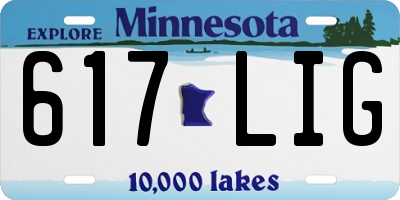 MN license plate 617LIG