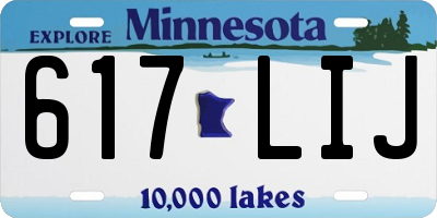 MN license plate 617LIJ