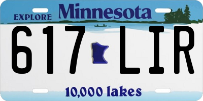 MN license plate 617LIR