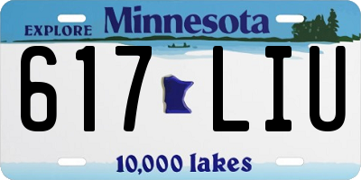 MN license plate 617LIU
