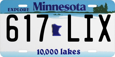 MN license plate 617LIX
