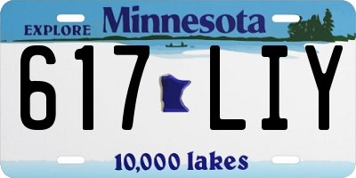 MN license plate 617LIY