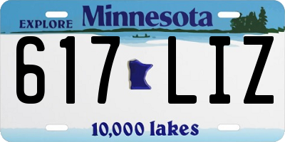 MN license plate 617LIZ