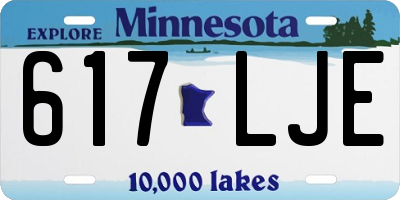 MN license plate 617LJE