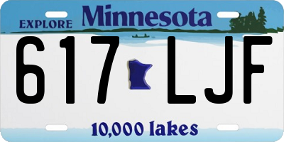 MN license plate 617LJF
