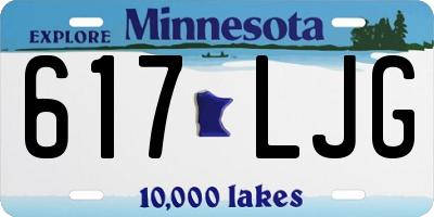 MN license plate 617LJG