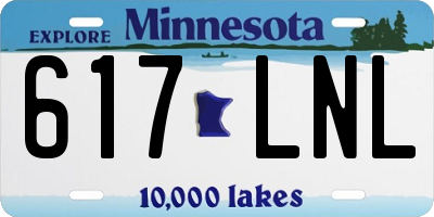 MN license plate 617LNL