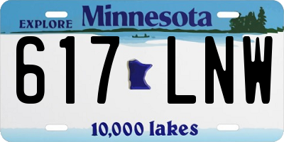 MN license plate 617LNW
