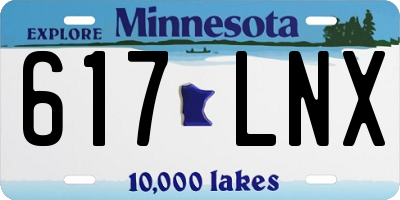 MN license plate 617LNX