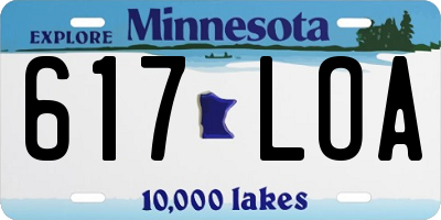 MN license plate 617LOA