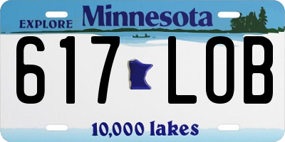 MN license plate 617LOB