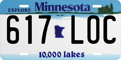 MN license plate 617LOC