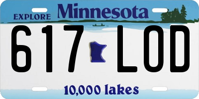 MN license plate 617LOD