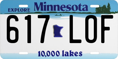 MN license plate 617LOF