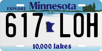 MN license plate 617LOH