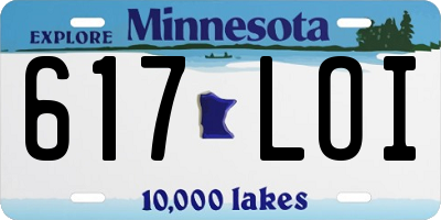 MN license plate 617LOI
