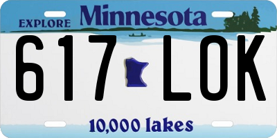 MN license plate 617LOK