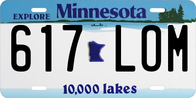 MN license plate 617LOM