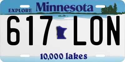 MN license plate 617LON
