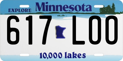 MN license plate 617LOO