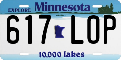 MN license plate 617LOP
