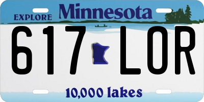 MN license plate 617LOR