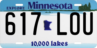 MN license plate 617LOU