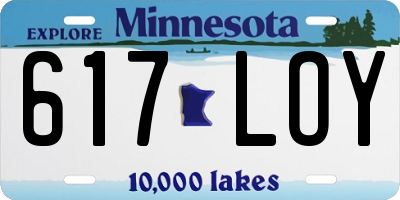 MN license plate 617LOY